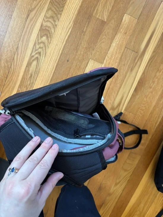 The North Face Black and Burgundy Backpack with Strap Details - Picture 5 of 6